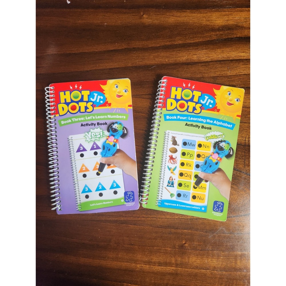 Hot Dots Jr. Activity Books Set (Books 3 & 4) - Alphabet & Numbers Educational